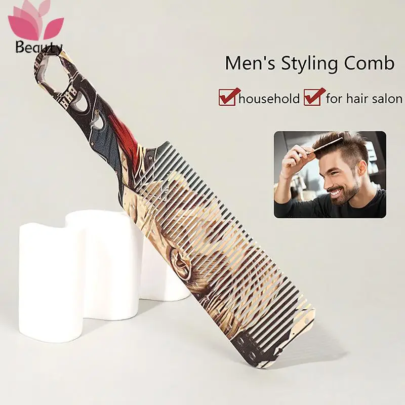 

1pc Hair Comb Plastic Material Hair Clipper Comb Anti-static Barber Hair Cutting Comb Hairdressing Flat Combs For Men