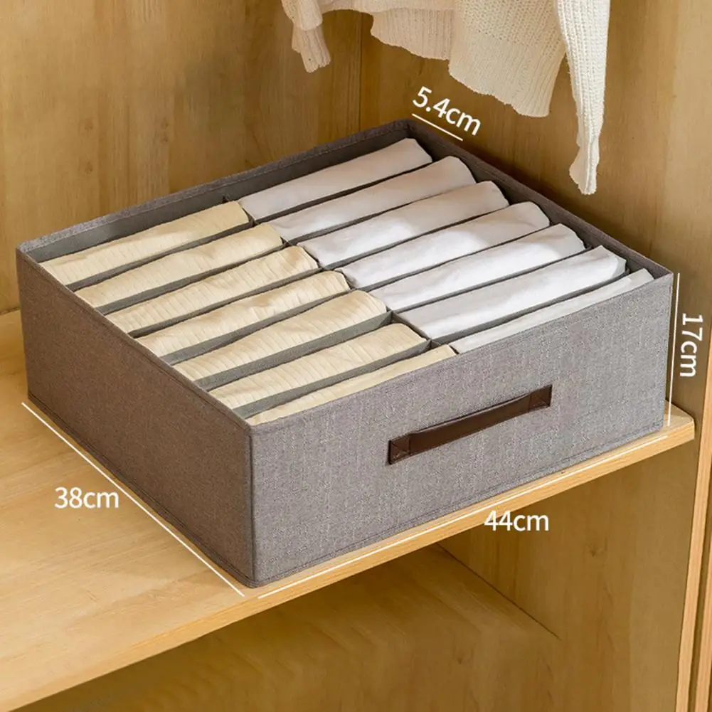 

14 Grids Closet Organizer Storage Box Partition Keep Tidy Double Row Clothes Pants Storage Box Wardrobe Clothes Organizer