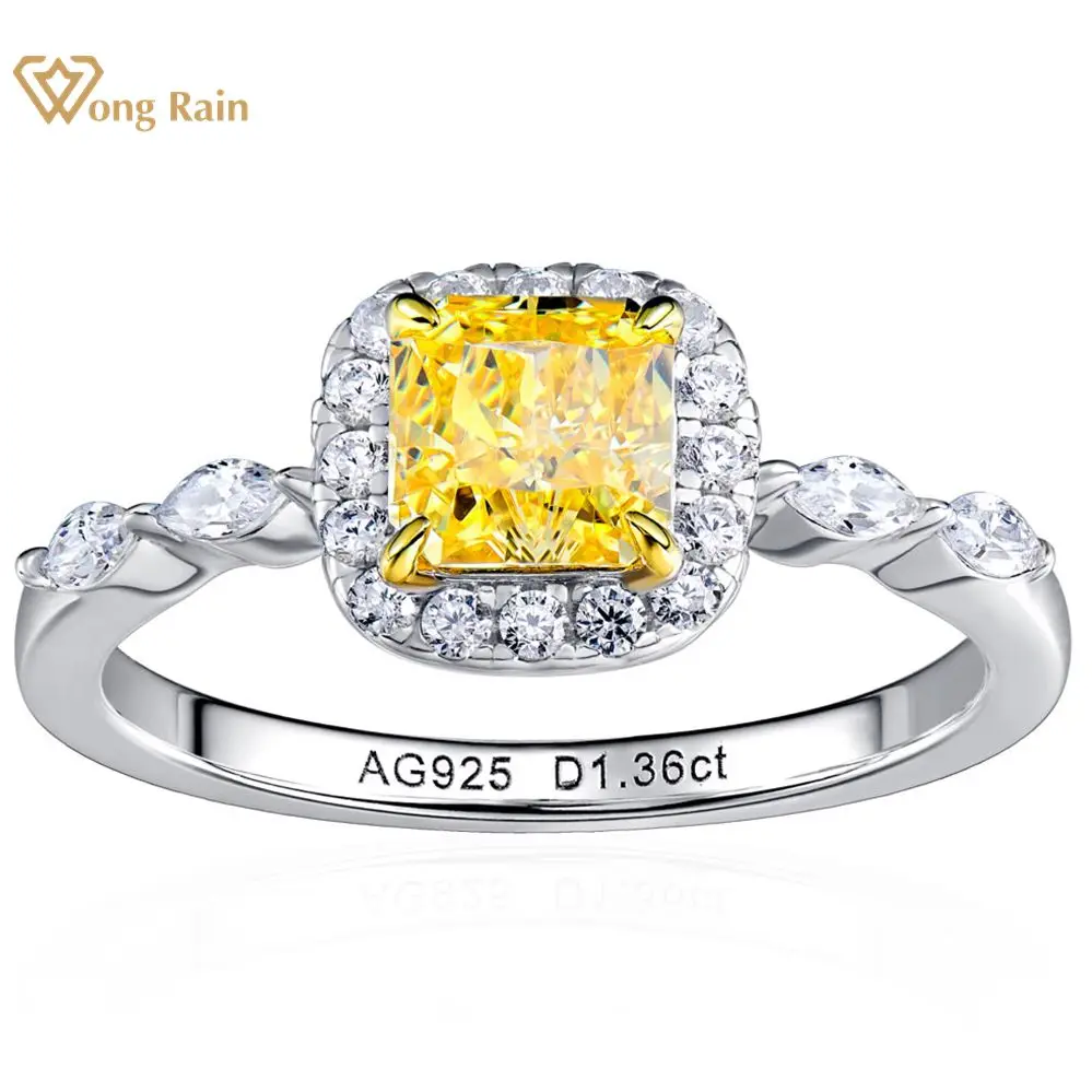 

Wong Rain 100% 925 Sterling Silver Crushed Ice Cut Lab Sapphire Citrine High Carbon Diamonds Gemstone Wedding Ring Fine Jewelry