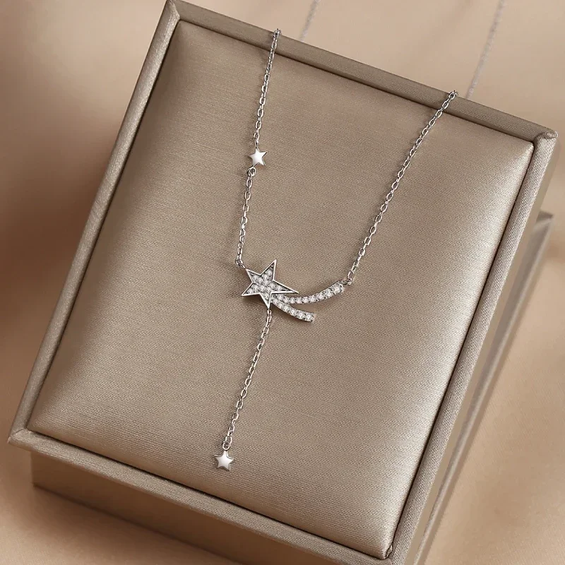 S925 Sterling Silver Necklace Fashionable and Trendy Starry Language Starry Wish Pendant Women Collarbone Chain Birthday Present
S925 Sterling Silver Necklace Fashionable and Trendy Starry Language Starry Wish Pendant Women Collarbone Chain Birthday Present