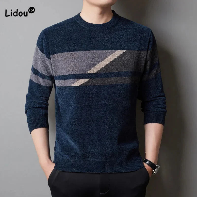 Male Clothes Business Office Fashion Round Neck Contrast Color Sweaters Autumn Winter Men's Warm Long Sleeve Knitted Pullovers
Male Clothes Business Office Fashion Round Neck Contrast Color Sweaters Autumn Winter Men's Warm Long Sleeve Knitted Pullovers