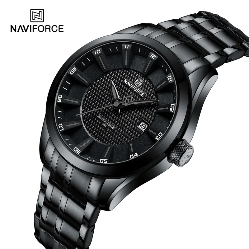 

Top Brand NAVIFORCE Men's Watch Waterproof Quartz Business Casual Wristwaches Stainless Steel Strap Date Clock Relogio Masculino