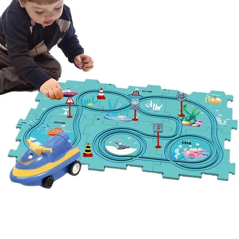 

Rail Car Puzzle Toy DIY Assemble Flexible Railway Track Parent-child Interaction Toy Electric Track Car Puzzle Toys Gifts