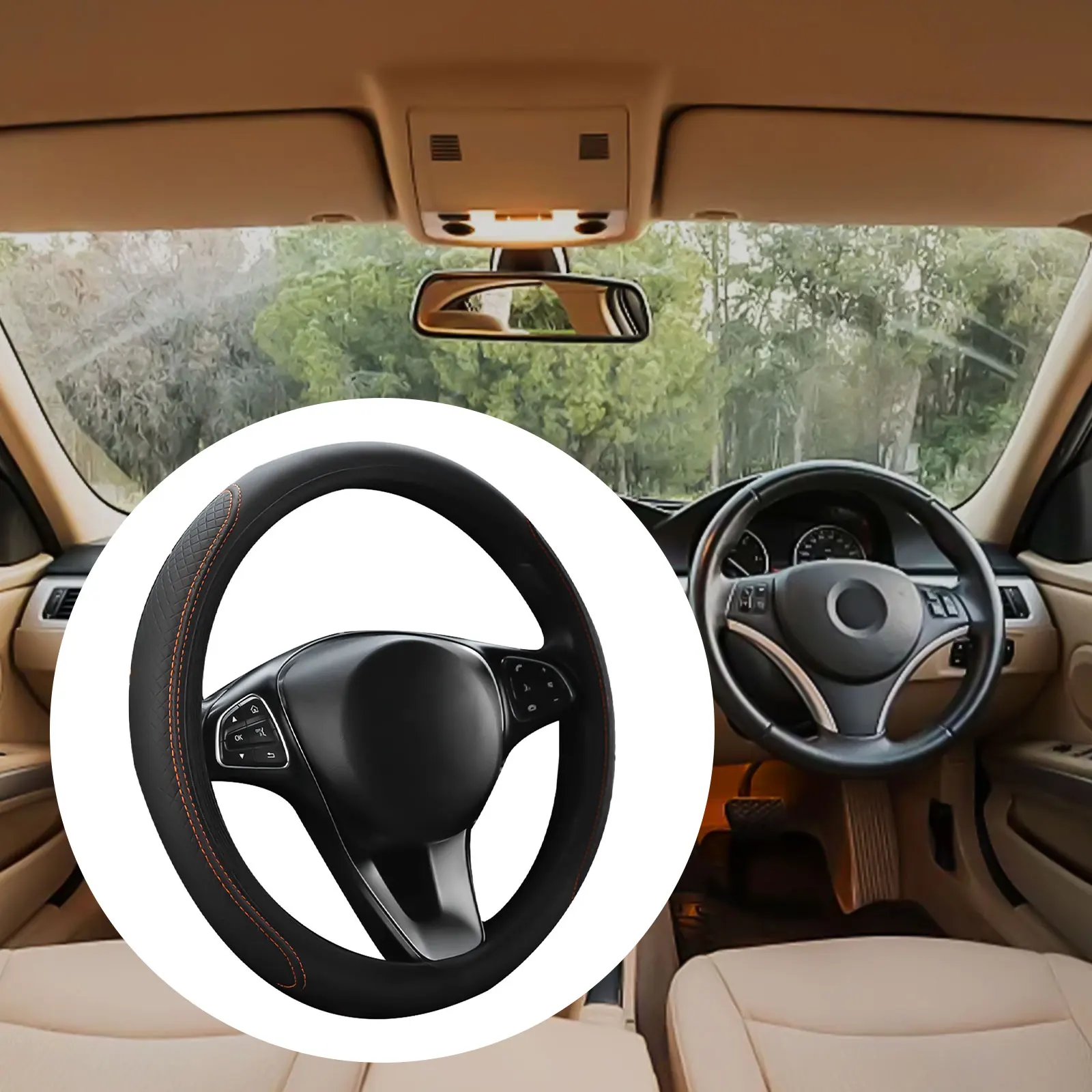 Upgrade Your Driving Experience with 15 Inch Car Accessories Breathable Leather Steering Wheel Cover Anti Slip
Upgrade Your Driving Experience with 15 Inch Car Accessories Breathable Leather Steering Wheel Cover Anti Slip