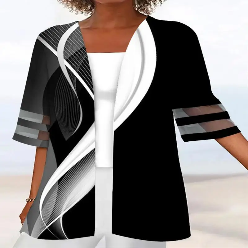Plus Size Women Half Sleeve Scoop Neck Striped Printed Colorblock Two-Pieced Tops
Plus Size Women Half Sleeve Scoop Neck Striped Printed Colorblock Two-Pieced Tops