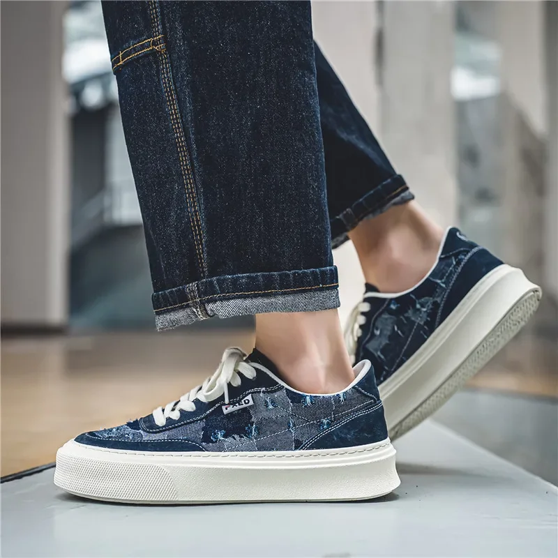 Туфли мужские джинсовые в стиле ретро, нишевые, пэчворк, модная повседневная обувь для скейтборда, лето-осень
Туфли мужские джинсовые в стиле ретро, нишевые, пэчворк, модная повседневная обувь для скейтборда, лето-осень