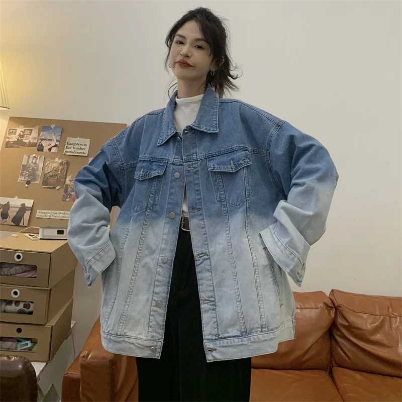 2022 New Autumn Cowboy Coat Women Gradual Color Cow Korean Loose Jacket Overalls In Fashion Free Shipping
2022 New Autumn Cowboy Coat Women Gradual Color Cow Korean Loose Jacket Overalls In Fashion Free Shipping