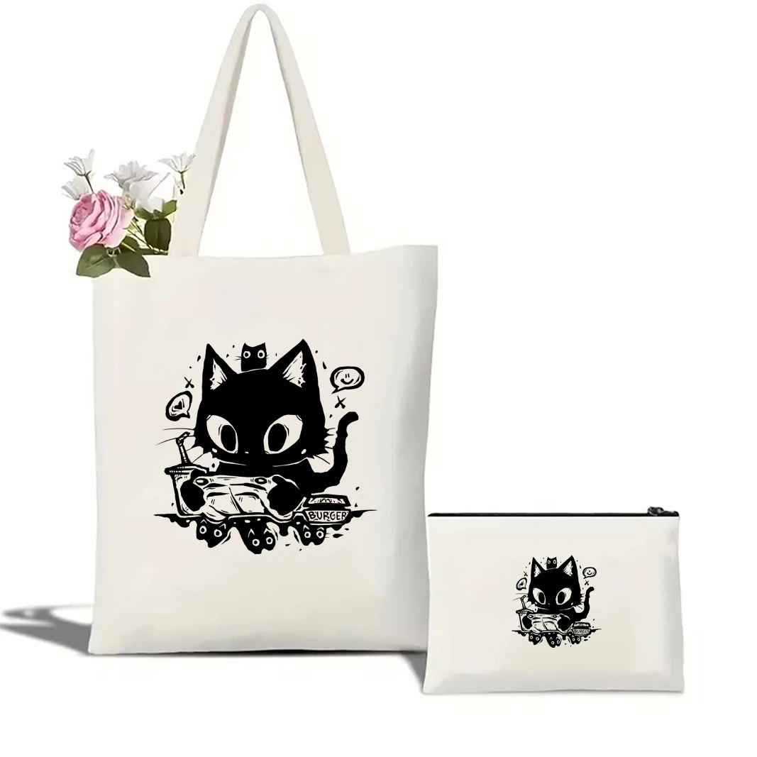 Cute Wacky Black Cats Canvas Tote Bag 11 S51166b3782dd4a4d9a44ada59d08875cC