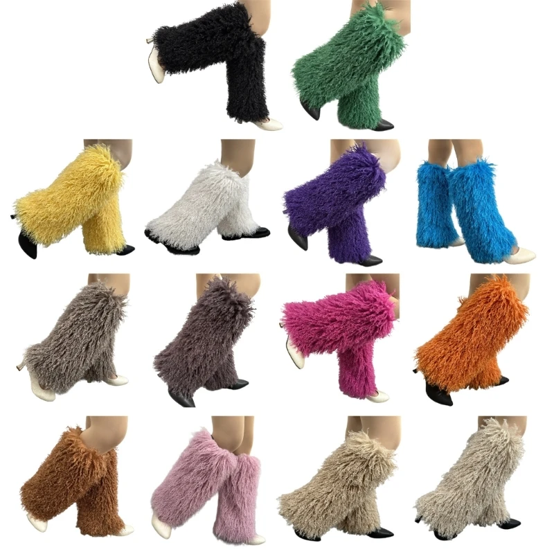 

Cuffs Leg Warmer Winter Warm Harajuku Furry Splush Calf Socks for Women T8NB