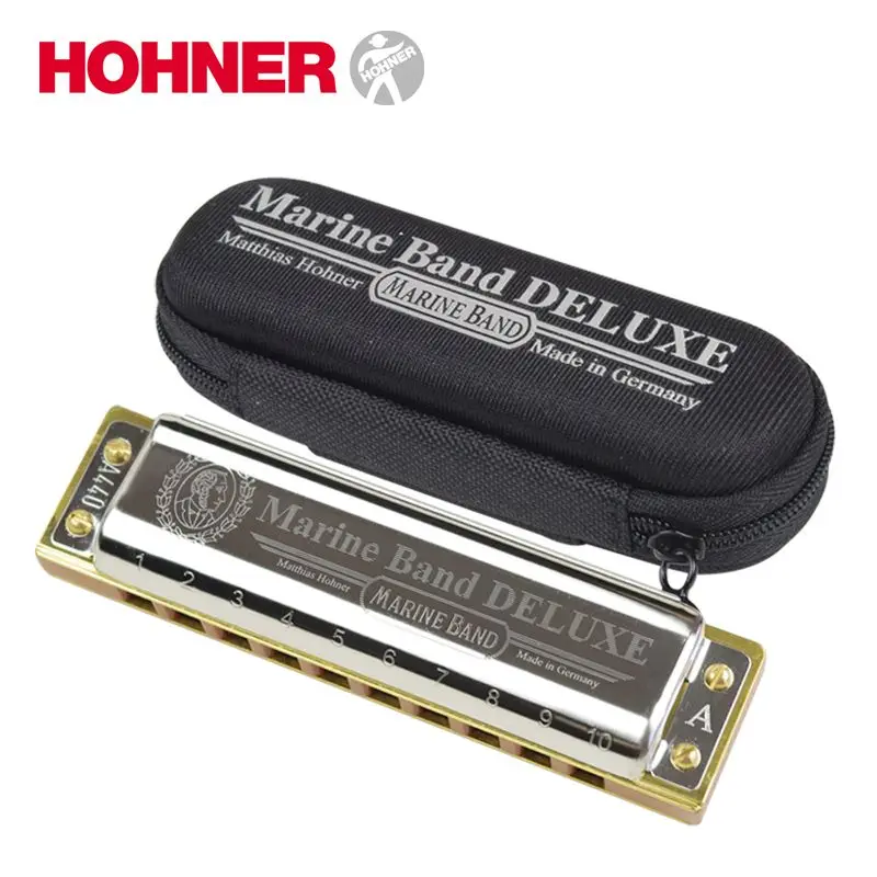 

German Hohner Helai Ten-Hole Blues Adult Beginner Blues Harp Golden Mbd