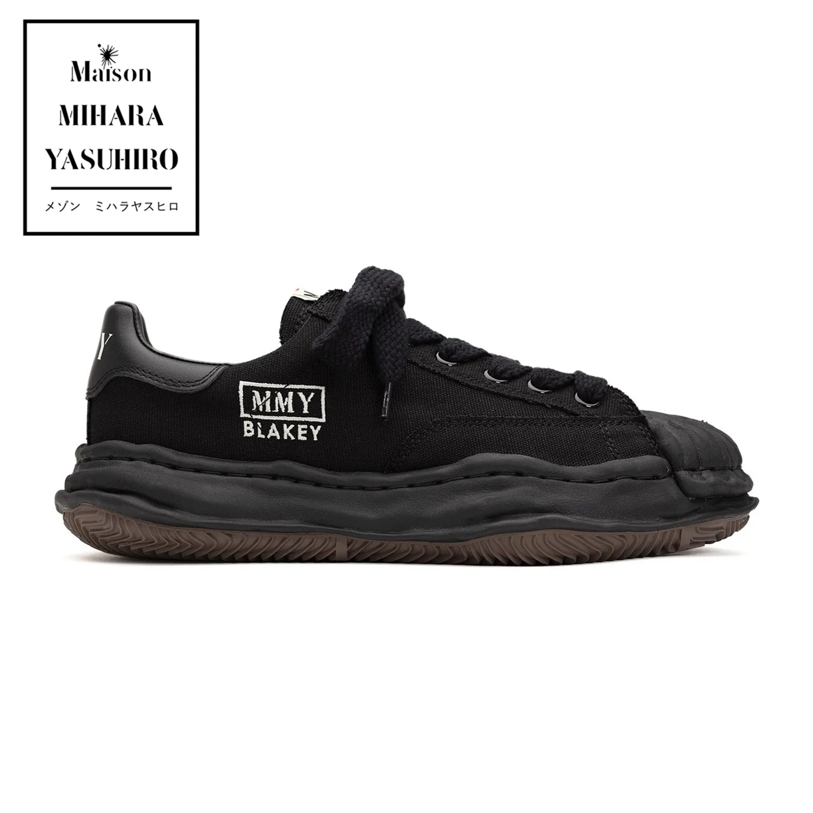 

MMY Maison MIHARA YASUHIRO Wayne BLAKEY VL OG Sole Leather Logo Low-top Sneaker Black Men's CANVAS shoes Women's polyester