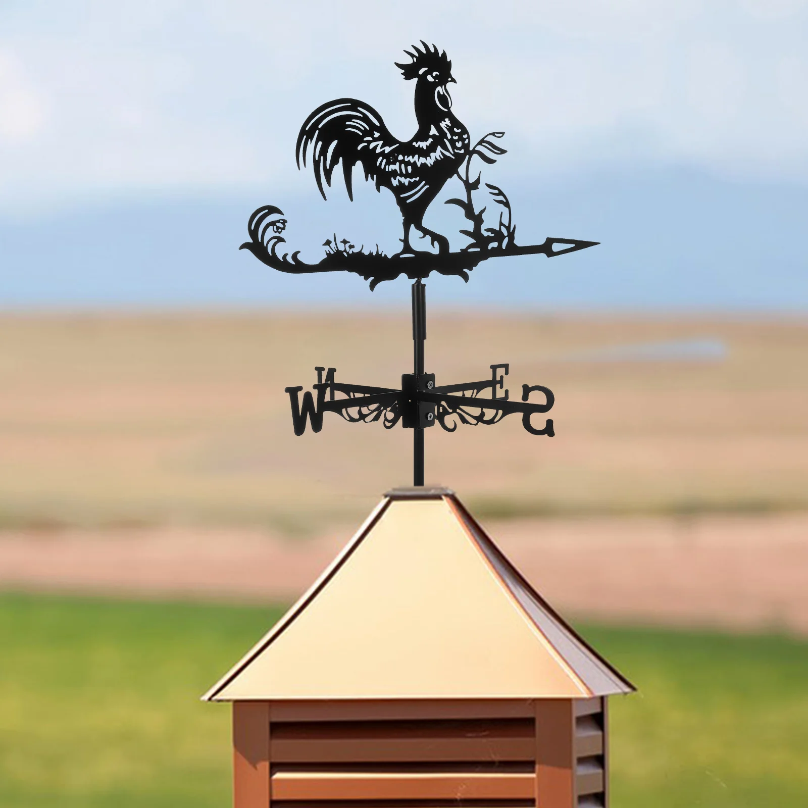 Rooster Wind Vane Rooftop Weather Vane Retro Metal Wind Direction Indicator Farm Scene Garden Art Decor Roof Garden
Rooster Wind Vane Rooftop Weather Vane Retro Metal Wind Direction Indicator Farm Scene Garden Art Decor Roof Garden