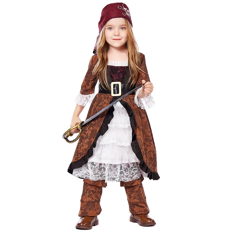 

Halloween Christmas Carnival Party Children Caribbean Pirate Costume Purim Masquerade Kids Horror Cosplay Fancy Dress