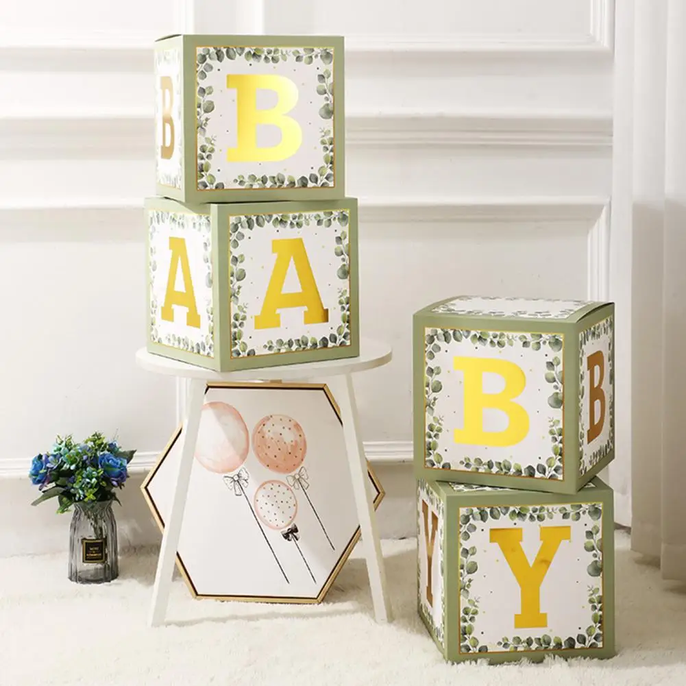 Reusable Party Decoration Box Reusable Paper Baby Shower Birthday Party Gender Reveal Decor Block with Green Leaves Print Set
Reusable Party Decoration Box Reusable Paper Baby Shower Birthday Party Gender Reveal Decor Block with Green Leaves Print Set