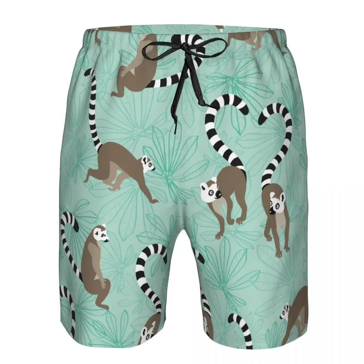 Quick Dry Summer Mens Swimwear Beach Board Short Briefs For Man Katta Lemur With Maniok Leaves Swimming Trunk Beachwear 
Quick Dry Summer Mens Swimwear Beach Board Short Briefs For Man Katta Lemur With Maniok Leaves Swimming Trunk Beachwear