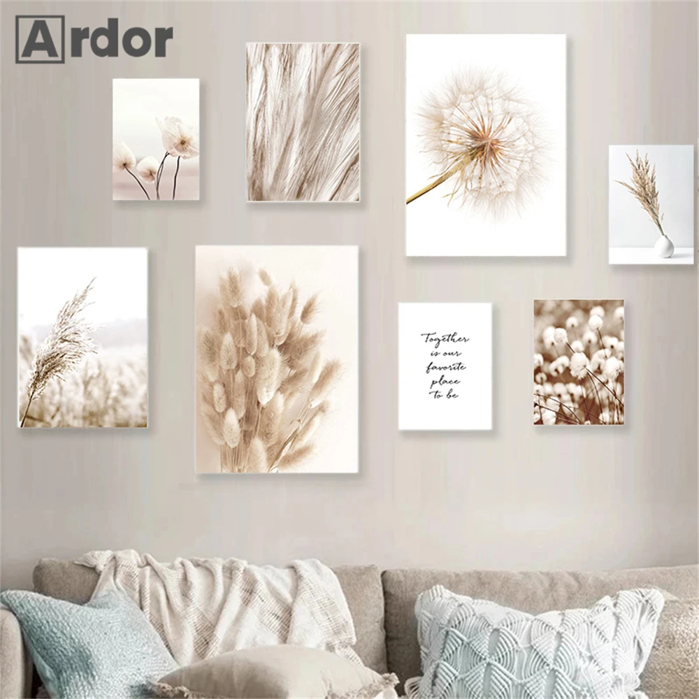 Бежевые постеры с рисунком одуванчика, картины на холсте, пампасная трава, настенный Художественный Цветочный постер, украшение для спальни 
Бежевые постеры с рисунком одуванчика, картины на холсте, пампасная трава, настенный Художественный Цветочный постер, украшение для спальни