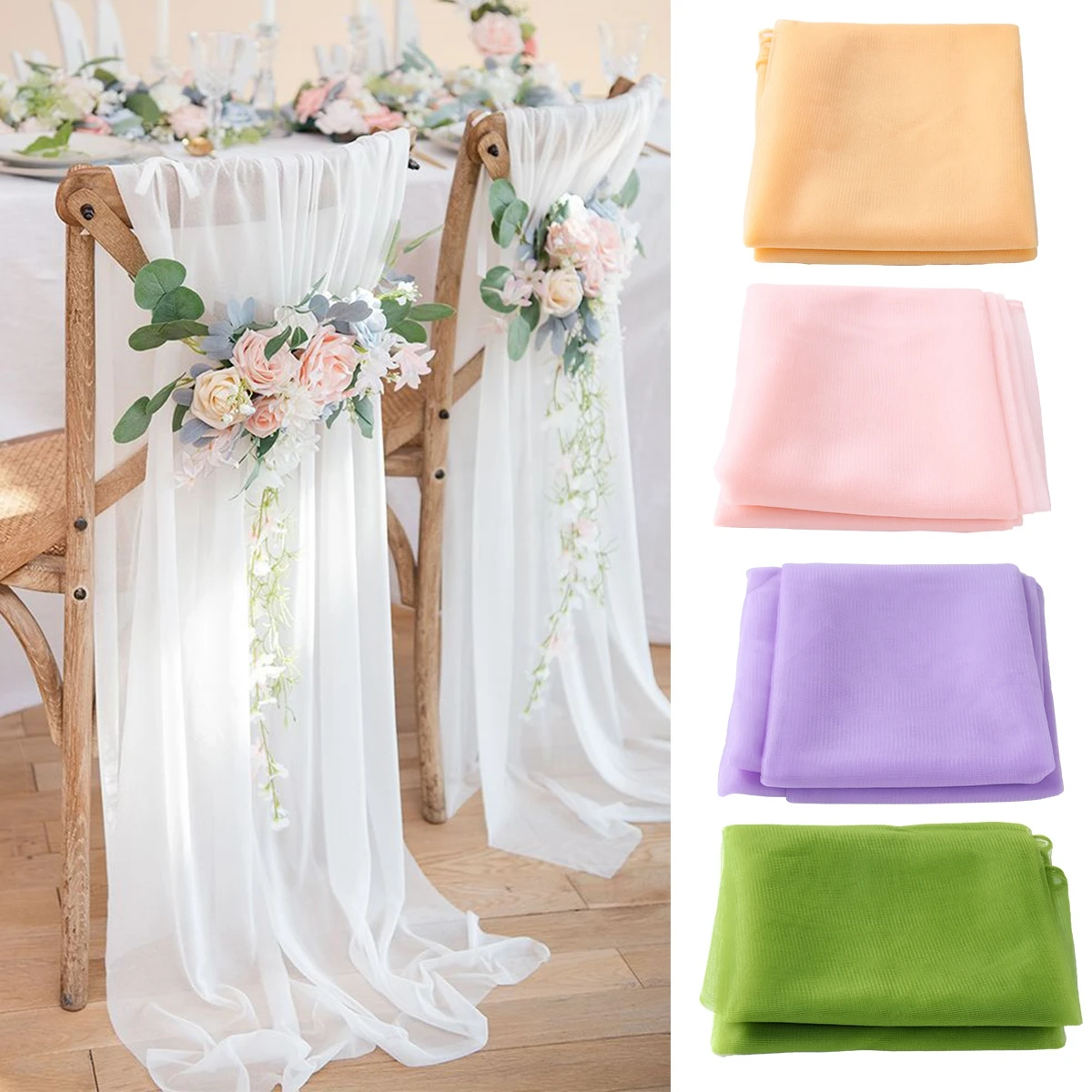 

Wedding Tulle Roll Rustic Wedding Organza Sheer Fabric For Birthday Party decoration Backdrop Wedding Arch Organza Chair Sashes