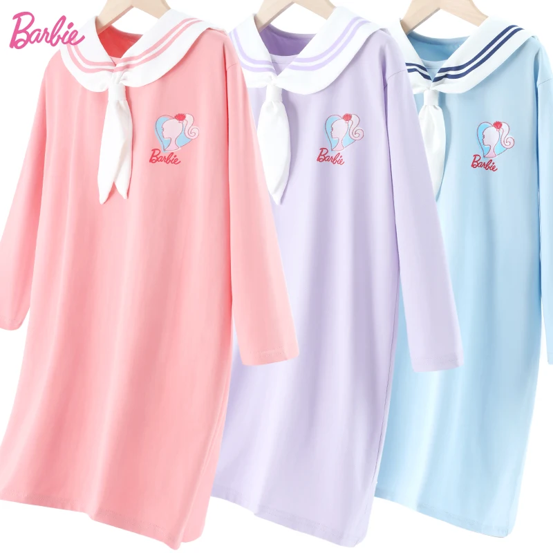 Spring Kawaii Barbie Pink Home Clothes Long-Sleeved Detachable Navy Collar Nightdress Pajamas Cotton Cartoon Children's Gift
Spring Kawaii Barbie Pink Home Clothes Long-Sleeved Detachable Navy Collar Nightdress Pajamas Cotton Cartoon Children's Gift