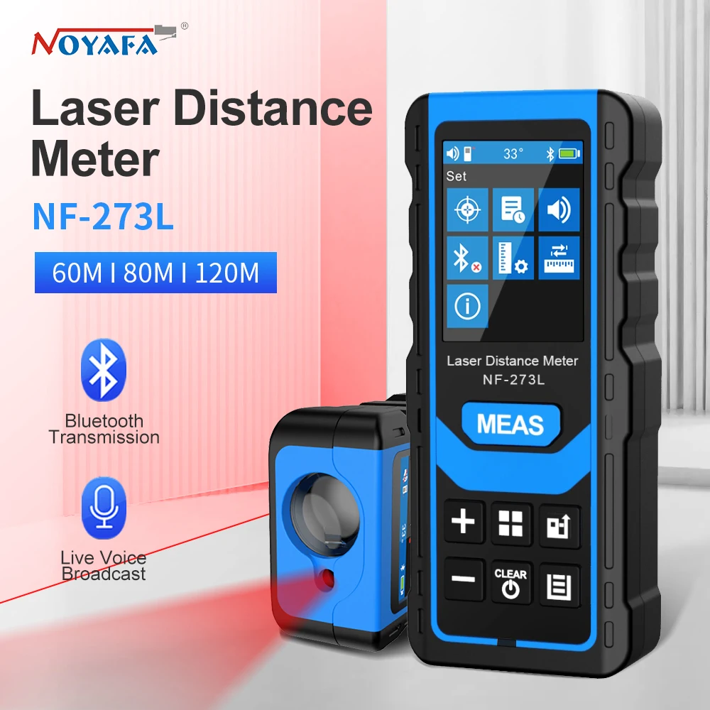 

NOYAFA Laser Distance Meter NF-273L Rangefinder Smart Electronic Roulette Digital Ruler Tape Range Finder Level Measure Tool