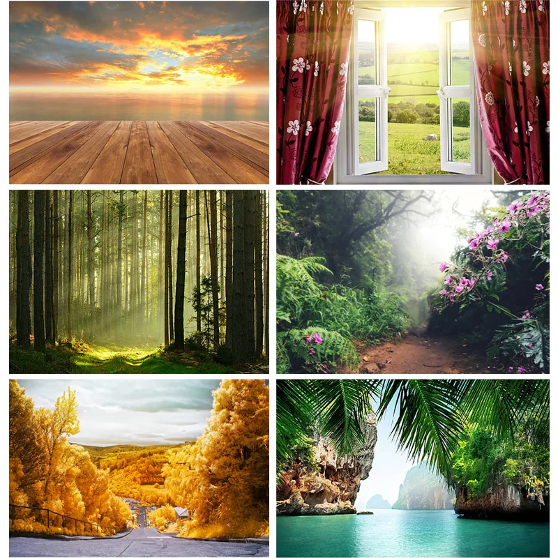 

Natural Scenery Photography Background Forest River Flower Landscape Travel Photo Backdrops Studio Props 22912 FG-01