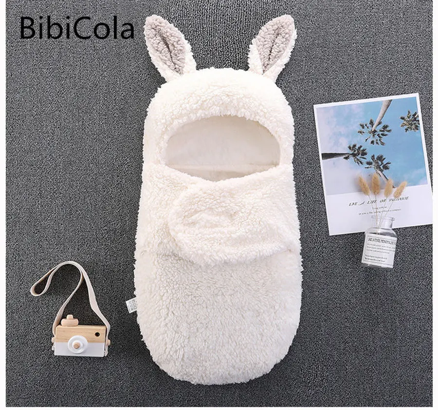 

Baby Sleeping Bag Ultra-Soft Fluffy Fleece Newborn Receiving Blanket Infant Boys Girls Clothes Sleep Nursery Wrap Swaddle 0-9M