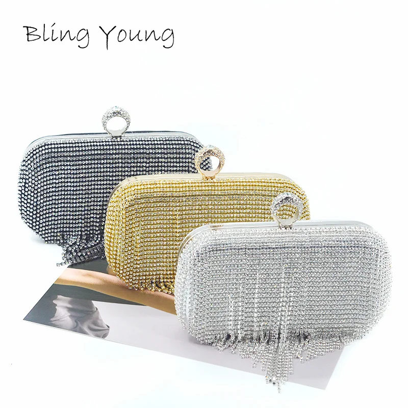 Luxury Designer Crystal Rhinestone Ring Button Clutch Diamonds Tassel Evening Tote Bag Bling Wedding Party Bag
Luxury Designer Crystal Rhinestone Ring Button Clutch Diamonds Tassel Evening Tote Bag Bling Wedding Party Bag