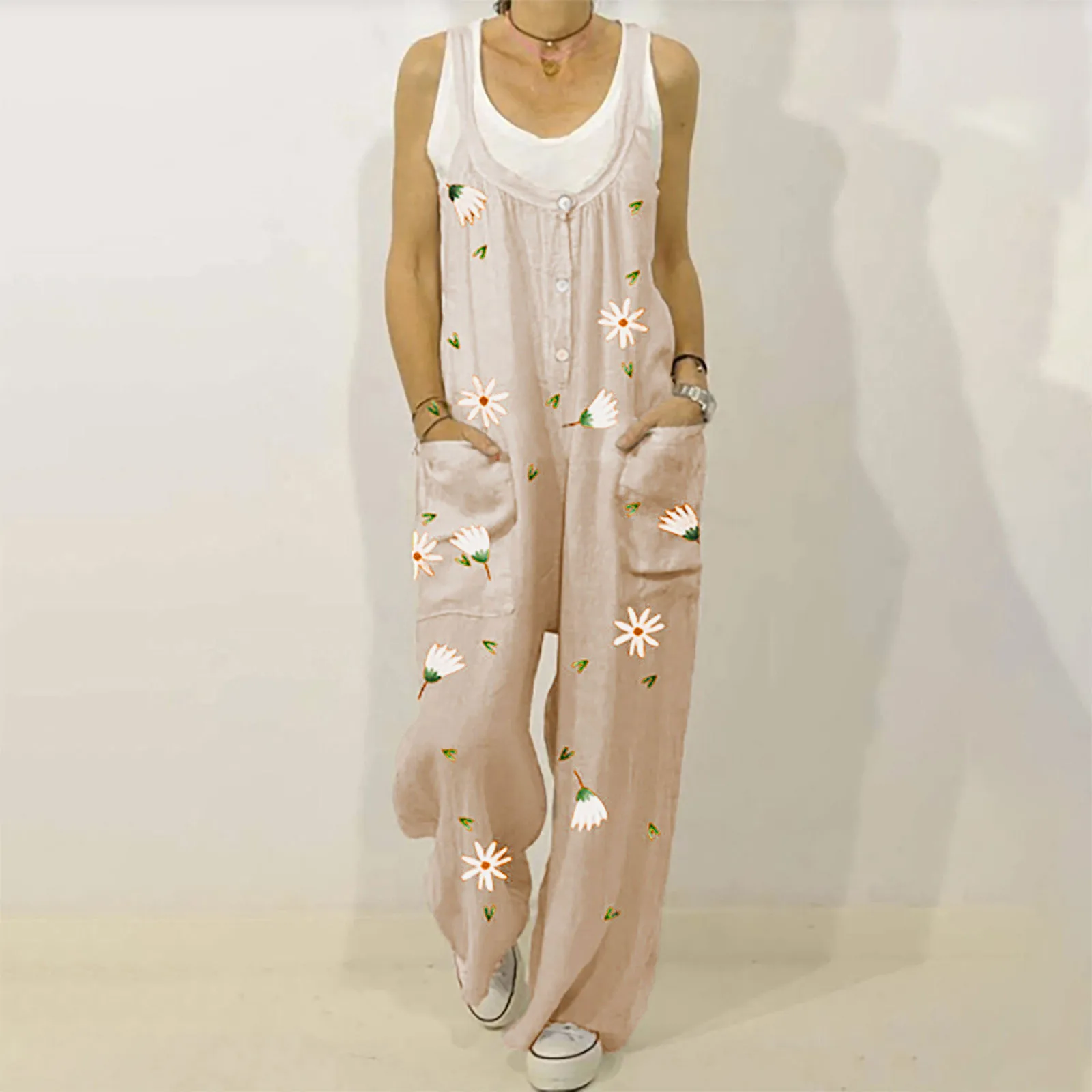 Women Elegance for Party Jumpsuit Sports Womens Overalls Elegant Daisy Printing Buttons Suspender Bodysuits Women's Romper Suit
Women Elegance for Party Jumpsuit Sports Womens Overalls Elegant Daisy Printing Buttons Suspender Bodysuits Women's Romper Suit