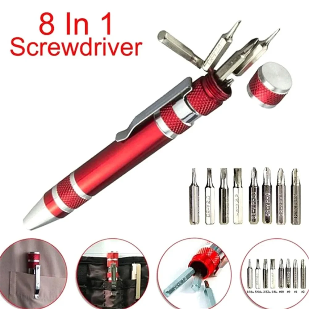 Multifunctional Magnetic Screwdriver 8 In 1 Aluminum Alloy Disassembly Pen Slotted Cross Head Screwdriver Repair Hand Tools
Multifunctional Magnetic Screwdriver 8 In 1 Aluminum Alloy Disassembly Pen Slotted Cross Head Screwdriver Repair Hand Tools