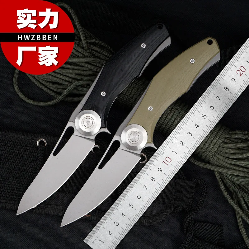 

Kesiwo Dark Folding Blade D2 Survival Hunting Tactical Camping Pocket Flipper G10 Handle Outdoor Fruit Kitchen Rescue EDC Knife