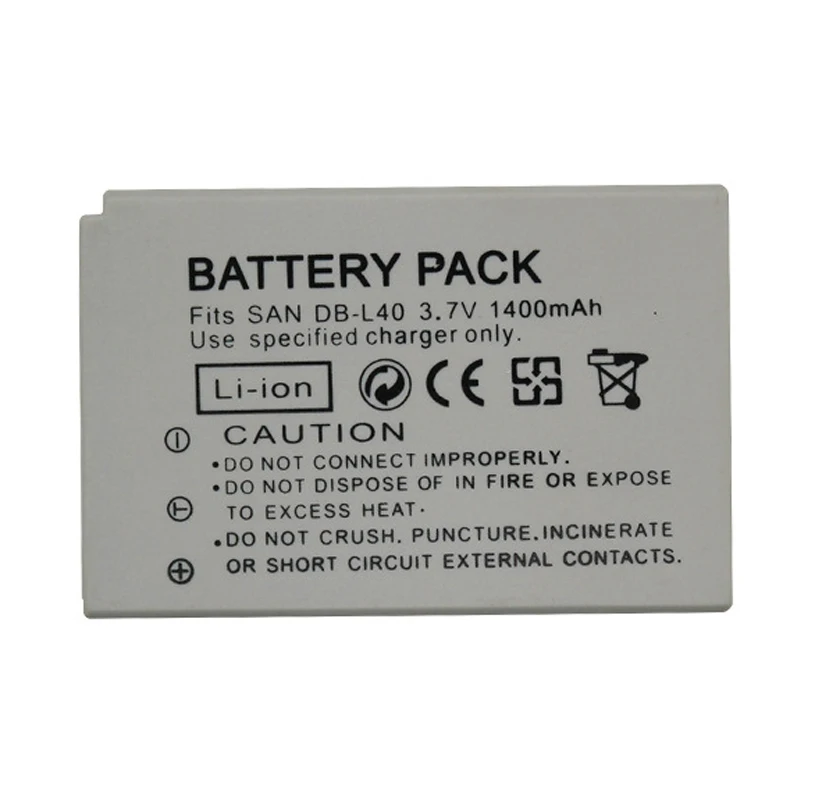 

3.7V 1400mah Rechargeable Li-ion Battery DB-L40 DBL40 for Sanyo Xacti DMX-HD1, DMX-HD2, VPC-HD700, VPC-HD800, VPC-GX8 Batteries