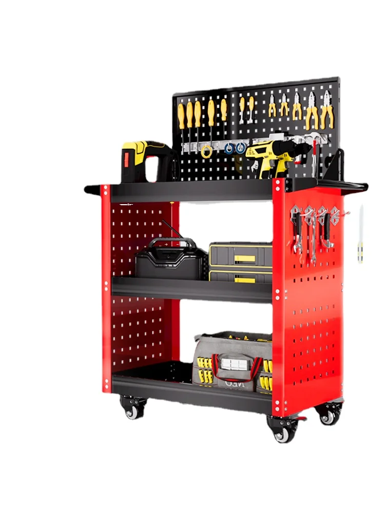 

Xk Tool Cart Trolley Multi-Functional Shelf Three-Layer Combination Hand Push Maintenance Storage Rack
