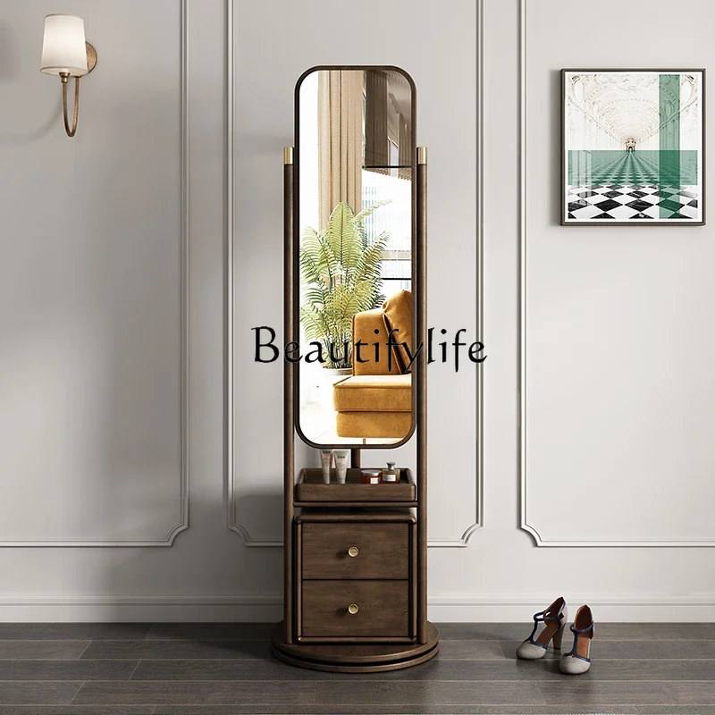 Multi-Functional Wardrobe with Dressing Mirror Integrated Base Rotating Living Room Coat Hat Rack Floor Mirror Solid Wood Retro
Multi-Functional Wardrobe with Dressing Mirror Integrated Base Rotating Living Room Coat Hat Rack Floor Mirror Solid Wood Retro