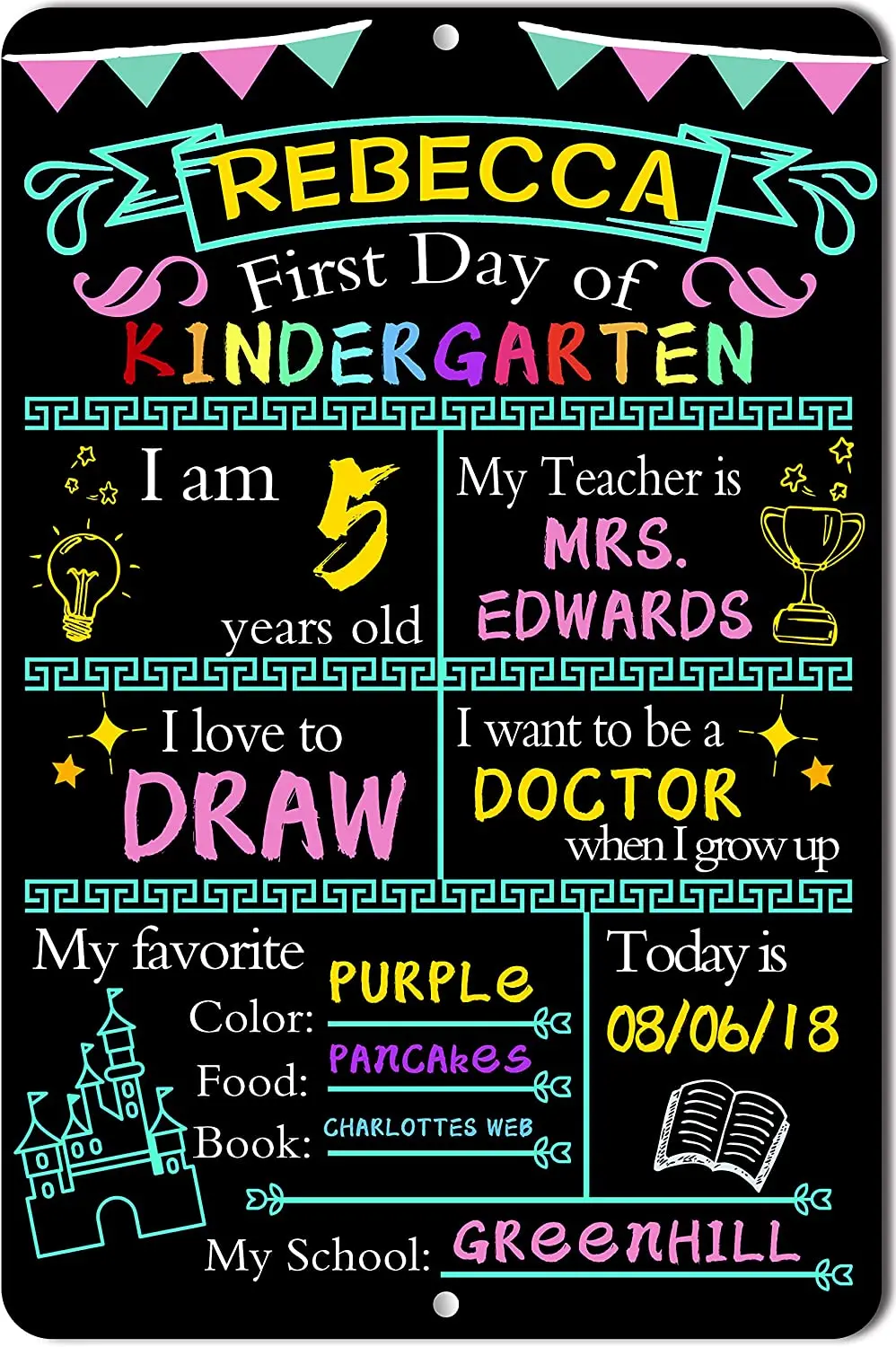 First Day of School Photo Prop Chalkboard Sign for Kids My 1st Day Back to School Board Sign Kindergarten Durable Metal Tin Sign
First Day of School Photo Prop Chalkboard Sign for Kids My 1st Day Back to School Board Sign Kindergarten Durable Metal Tin Sign