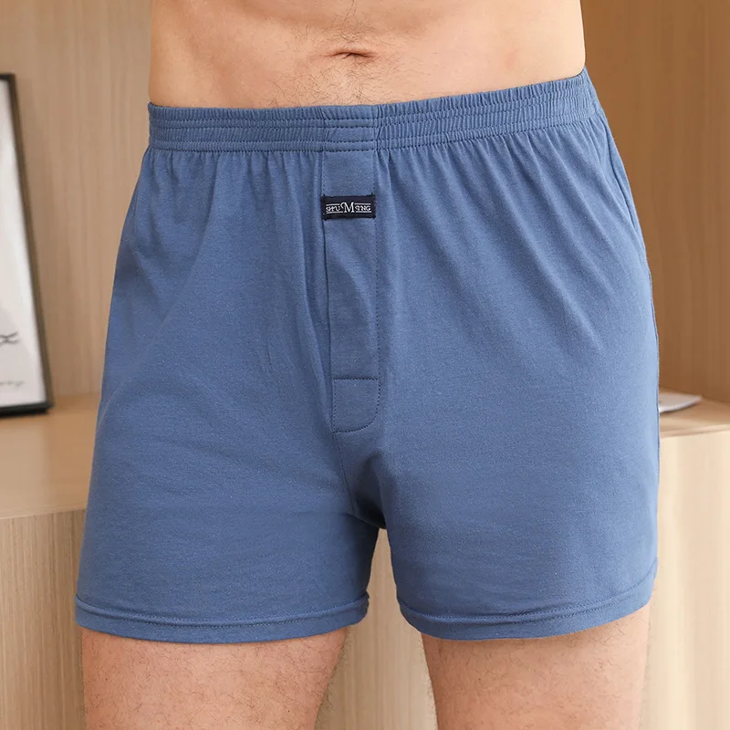 

Men's Pure Cotton Underwear Aro Pants Loose Breathable Boxer Shorts Home Pajama Pants Solid High Waist Flat Corner Underpants