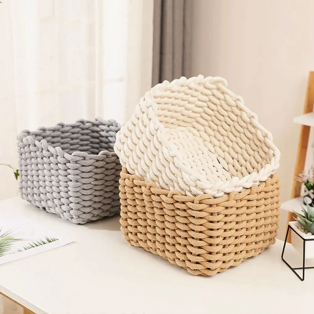 3pcs/SetCotton Rope Woven Storage Basket Handmade Organizer Basket for Home Decor Picnic Makeup Brush Desktop Sundries Organizer
3pcs/SetCotton Rope Woven Storage Basket Handmade Organizer Basket for Home Decor Picnic Makeup Brush Desktop Sundries Organizer