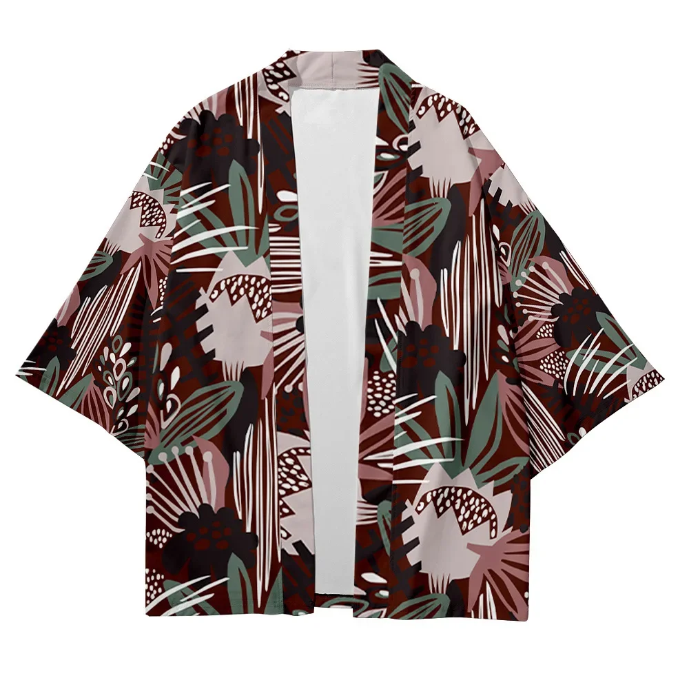 

Кимоно в японском стиле для мужчин и женщин, повседневный свободный тонкий кардиган в традиционном цветочном стиле, халаты