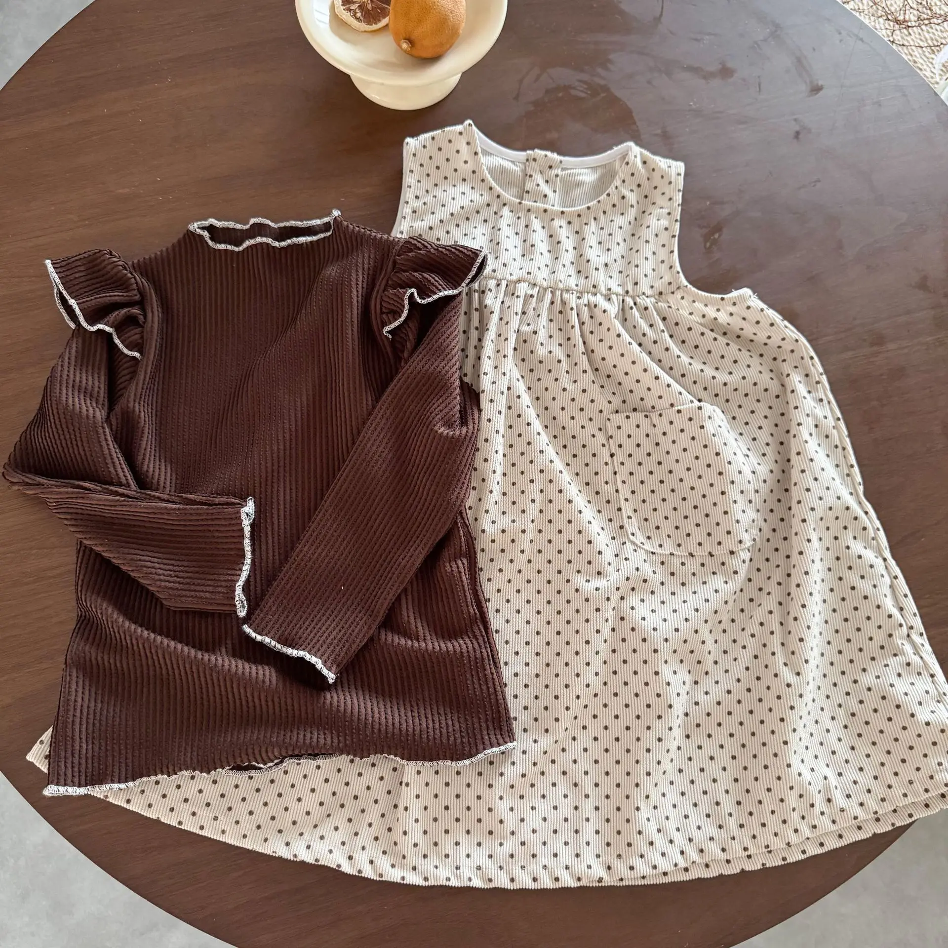 2025 Autumn New Children Sleeveless Dress Corduroy Girls Cute Polka Dot Vest Dress Kids Casual Dress Baby Girl Princess Dress 8 S512ef53bd2b5415a9ce39f5e9d6a3f10F