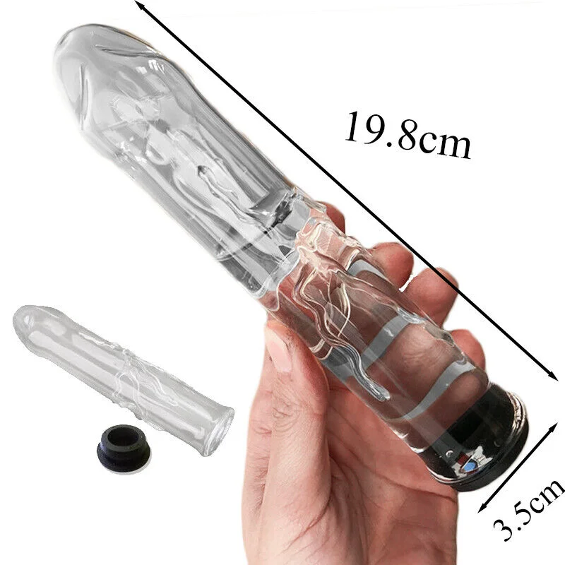 

19.8cm Glass Dildo Hollow Can Add Water Pyrex Anal Butt Plug Penis Women Fake Penis Wand G Spot Stimulation Flirting Sex Toys
