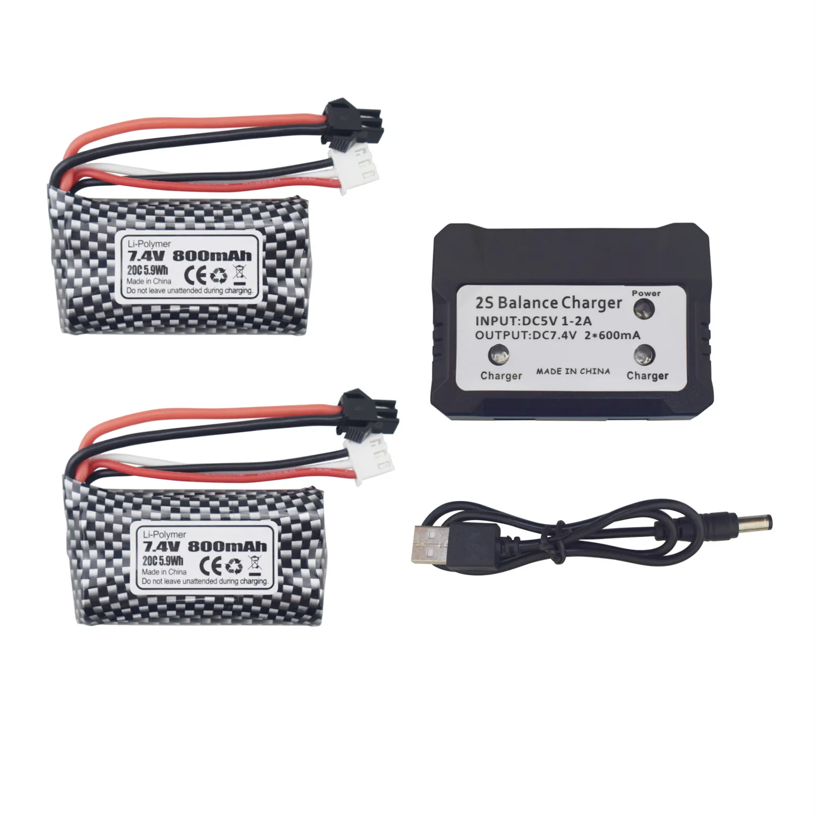 2PCS 7.4V 800mAh Lithium Battery With SM Plug +2-in-1 Charger For WPL C24 D12 RC Truck Parts Anstory 1085 1086 1087 1088
2PCS 7.4V 800mAh Lithium Battery With SM Plug +2-in-1 Charger For WPL C24 D12 RC Truck Parts Anstory 1085 1086 1087 1088