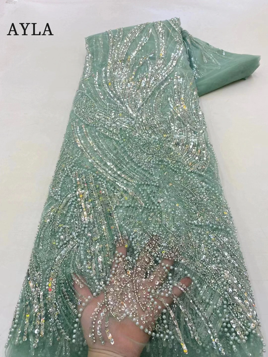 Luxury Beaded Lace Fabric with Pearls and Sequins, Dubai Fabric, Embroidery, Wedding Party Dress, High-end, 5 Yards, 2023
Luxury Beaded Lace Fabric with Pearls and Sequins, Dubai Fabric, Embroidery, Wedding Party Dress, High-end, 5 Yards, 2023