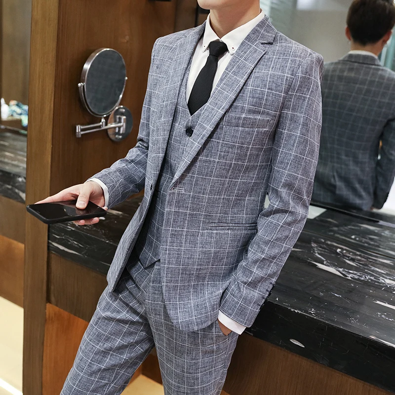 ( Jacket + Pants + Vest ) Men's Fashion Slim Suits Men's Business Casual Single Button Groomsma 3 Pcs Suit Blazers Trousers Sets
( Jacket + Pants + Vest ) Men's Fashion Slim Suits Men's Business Casual Single Button Groomsma 3 Pcs Suit Blazers Trousers Sets