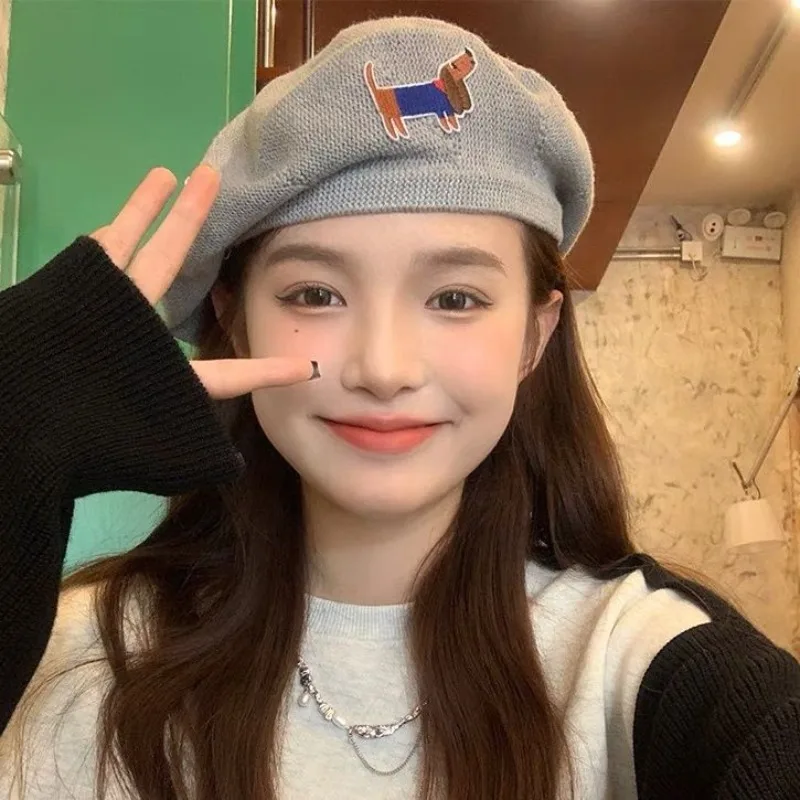 Cute Embroidered Dog Beret Female Artist Hat Thin Knitted Big Headband Breathable Versatile New Octagonal Hat
Cute Embroidered Dog Beret Female Artist Hat Thin Knitted Big Headband Breathable Versatile New Octagonal Hat
