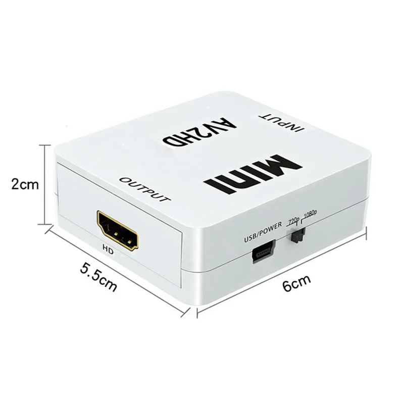 1080P RCA AV To HDMI-compatible HD to AV Composite Adapter Converter AV2HD Audio Video Cable CVBS AV Adapter with USB Cable 1080P RCA AV To HDMI-compatible HD to AV Composite Adapter Converter AV2HD Audio Video Cable CVBS AV Adapter with USB Cable