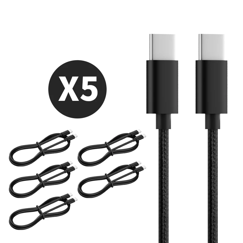 

5pcs 3A Type C To Type C USB Cable For iPhone 15 Pro Max PD Fast Charge USB C Data Cord For Samsung Xiaomi Quick Charging Cables