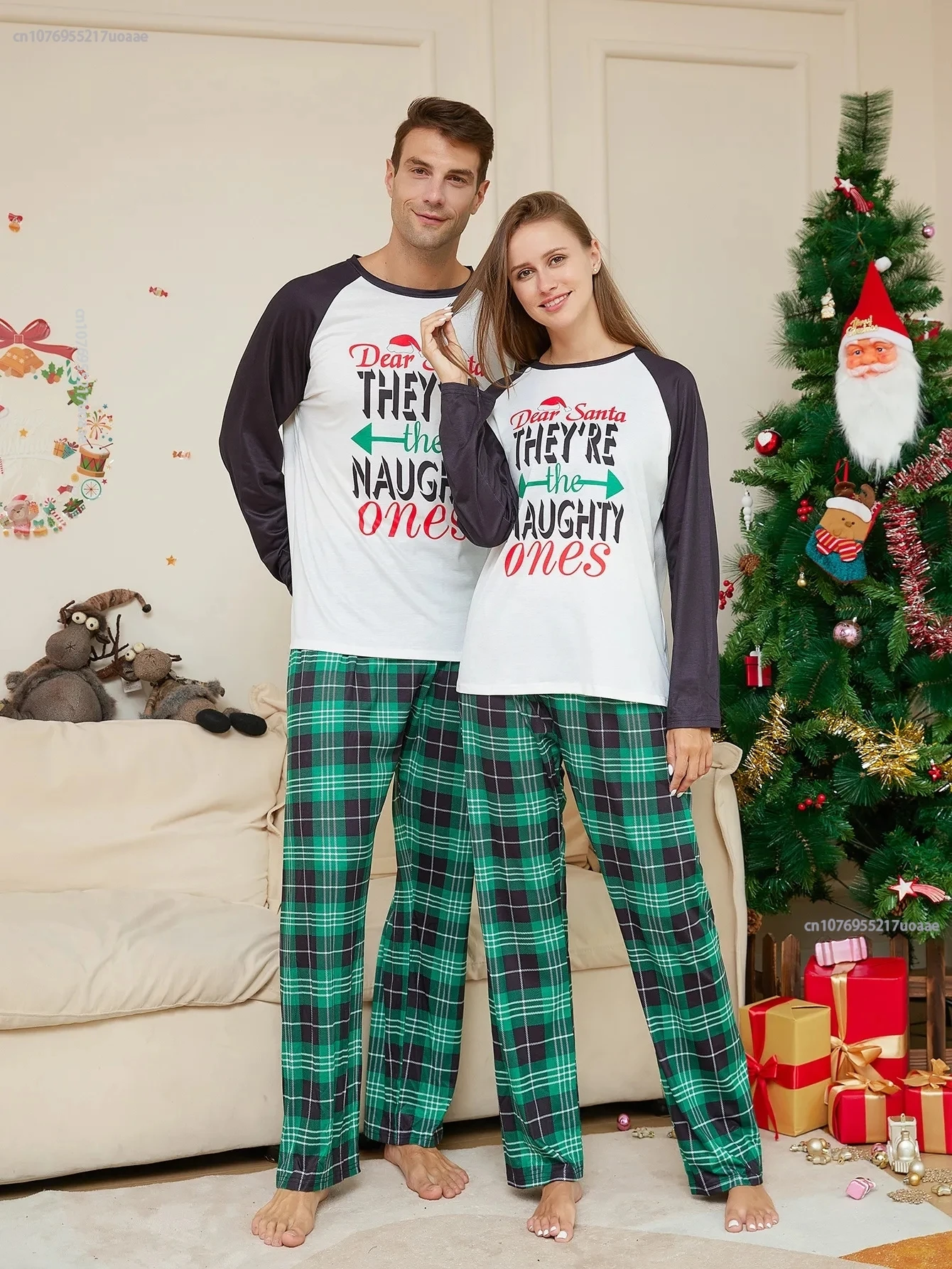 

Xmas Pjs Long Sleeve Green Plaid Mother Kids Child Baby Christmas Pajamas Family Matching Set Mommy Daddy Daughter Me 2024 New