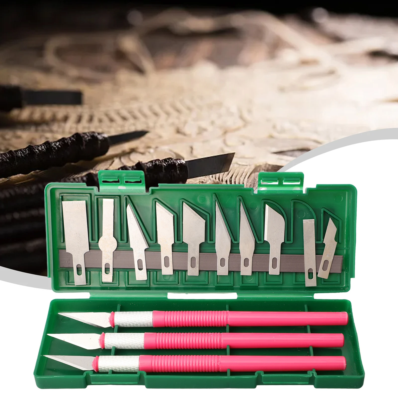 13pcs/set Art Carving Cutter W/ Box Paper Sticker Cutter Wood Carving Blade Cutter Head Is Removable Carving Tools Multi Blade
13pcs/set Art Carving Cutter W/ Box Paper Sticker Cutter Wood Carving Blade Cutter Head Is Removable Carving Tools Multi Blade