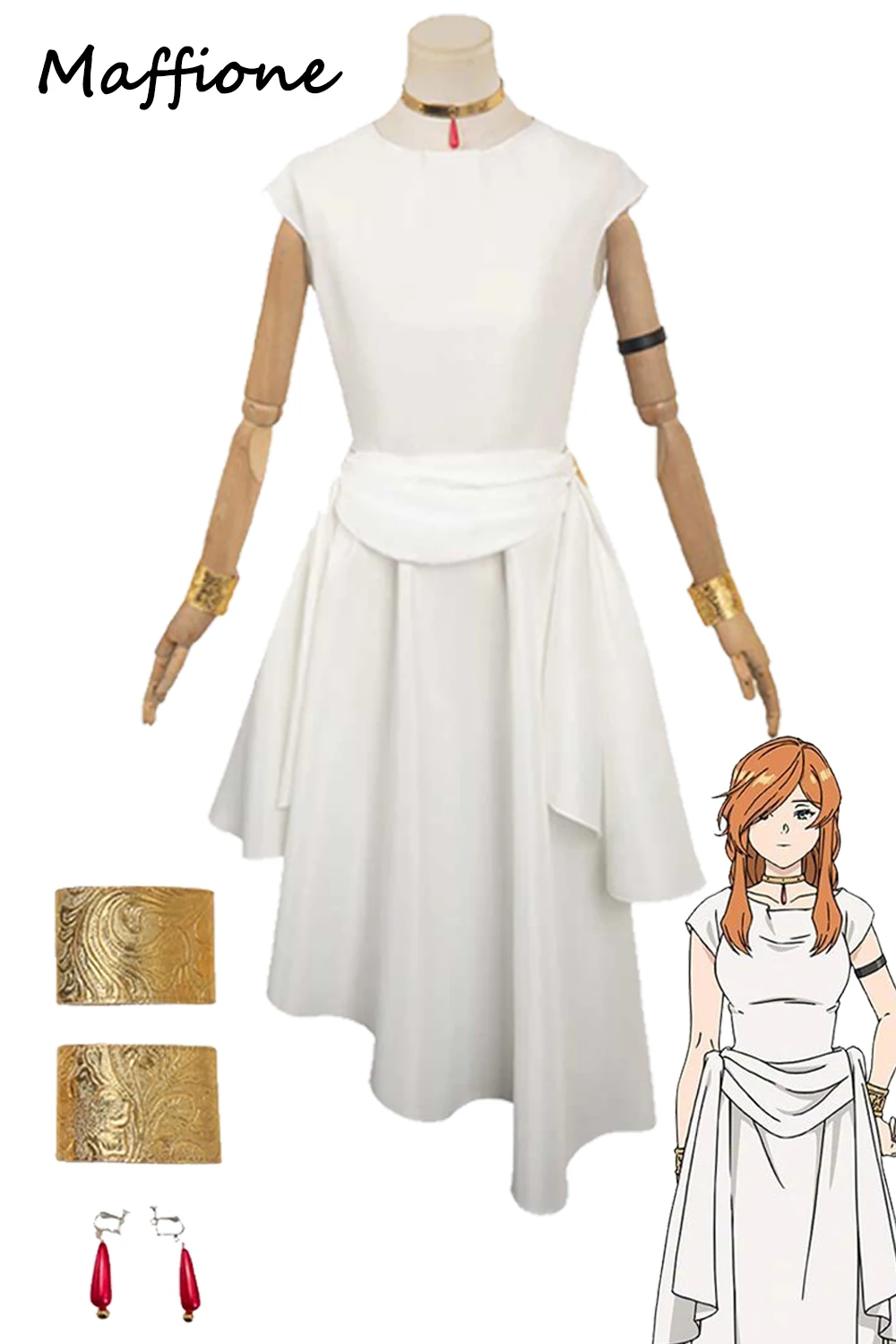 Anime Sousou of Friern Flamme Cosplay Fantasy White Dress Outfit Disguise Costume Necklace Adult Women Halloween Roleplay Suits
Anime Sousou of Friern Flamme Cosplay Fantasy White Dress Outfit Disguise Costume Necklace Adult Women Halloween Roleplay Suits