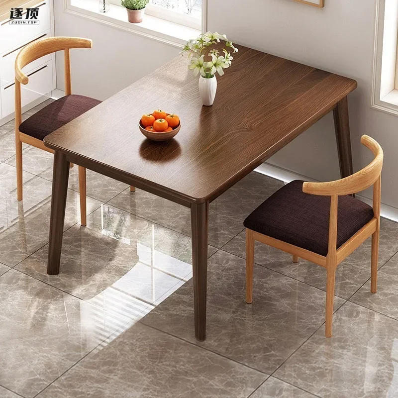 

Официальный обеденный стол SH Aoliviya из массива дерева, домашний минималистичный современный обеденный стол для маленькой квартиры, прямоугольный скандинавский обеденный стол