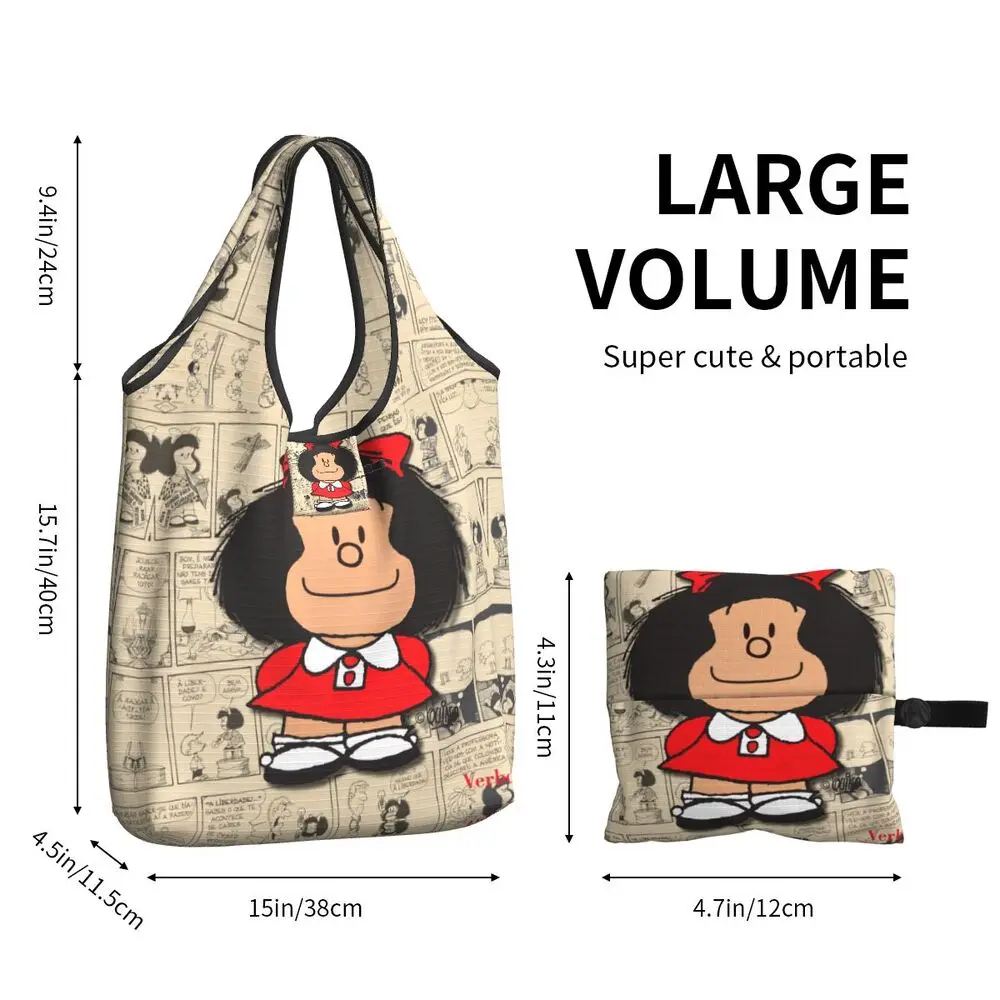 Custom Vintage Mafalda Manga Grocery Shopping Bag 4 S5147284d03e548cf8194ef5b491c966fu