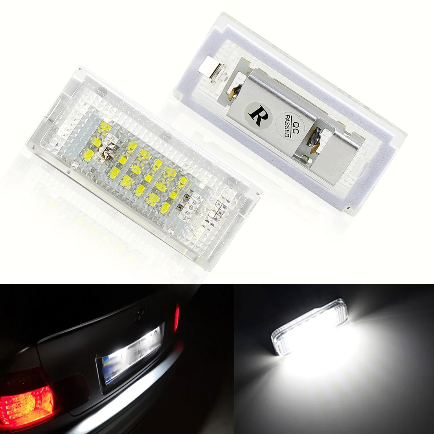 

Светодиодные лампы для номерного знака, 2 шт., 12 В, белый светодиод, CANBUS, автомобильные огни без ошибок для номерного знака, светильник для BMW E46 4D 1998-2003
